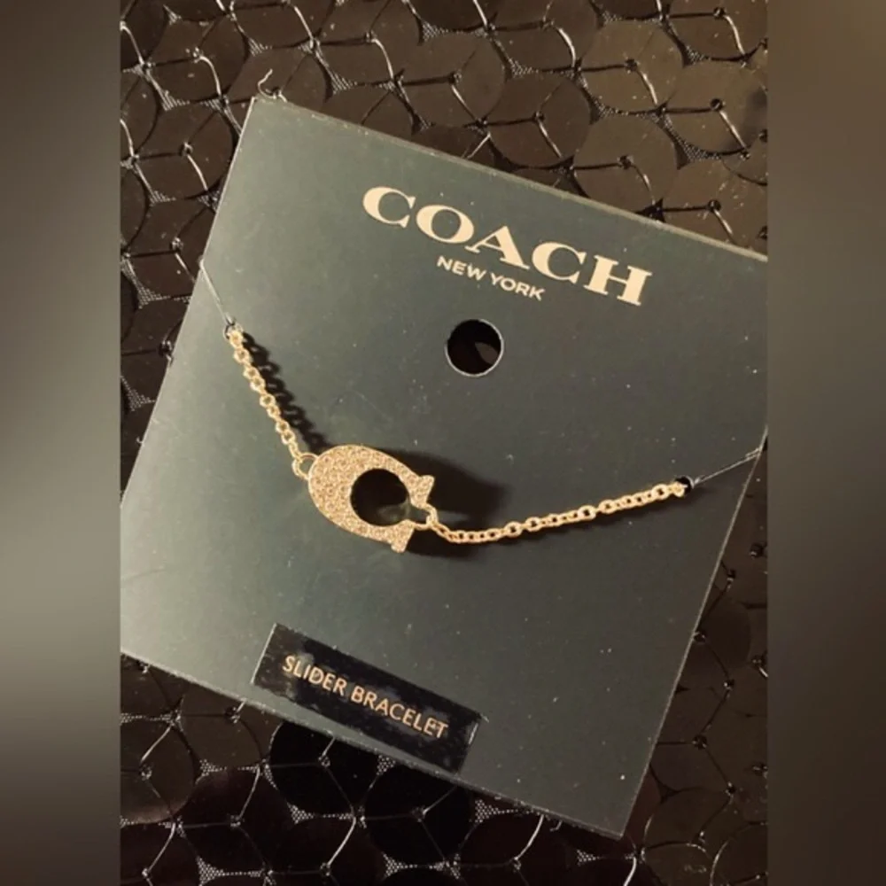 Coach Pave Signature C Slider Bracelet & Gift Box, Bag, and Tissue